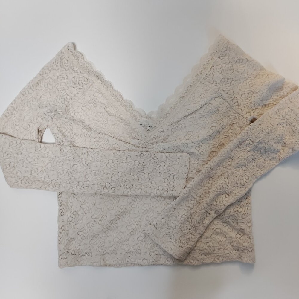 No Boundaries Wide V Neck Lace Top